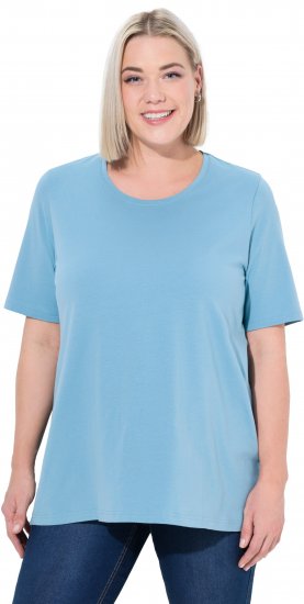 Ulla Popken Essential Round Neck Stretch Tee Light Teal - Majice - 