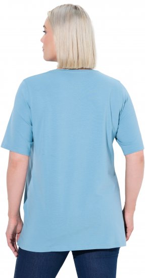 Ulla Popken Essential Round Neck Stretch Tee Light Teal - Majice - 