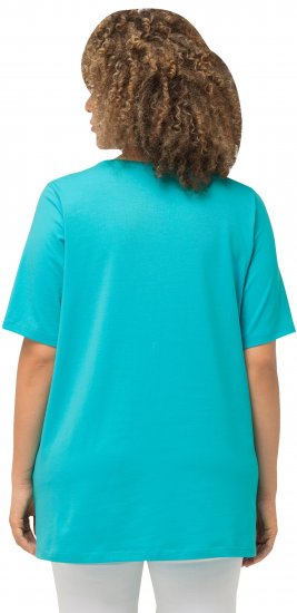 Ulla Popken Essential Round Neck Stretch Tee Deep Aqua - Majice - 