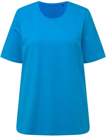 Ulla Popken Essential Round Neck Stretch Tee Sapphire Blue - Majice - 