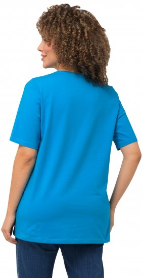 Ulla Popken Essential Round Neck Stretch Tee Sapphire Blue - Majice - 