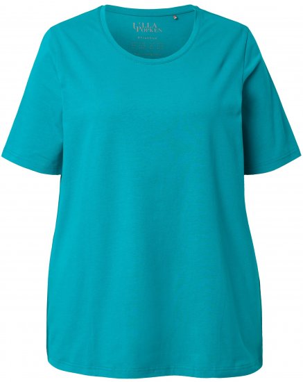 Ulla Popken Essential Round Neck Stretch Tee Teal - Majice - 