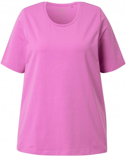 Ulla Popken Essential Round Neck Stretch Tee Cool Pink - Majice - 