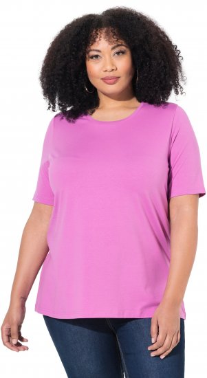 Ulla Popken Essential Round Neck Stretch Tee Cool Pink - Majice - 
