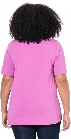 Ulla Popken Essential Round Neck Stretch Tee Cool Pink - Majice - 