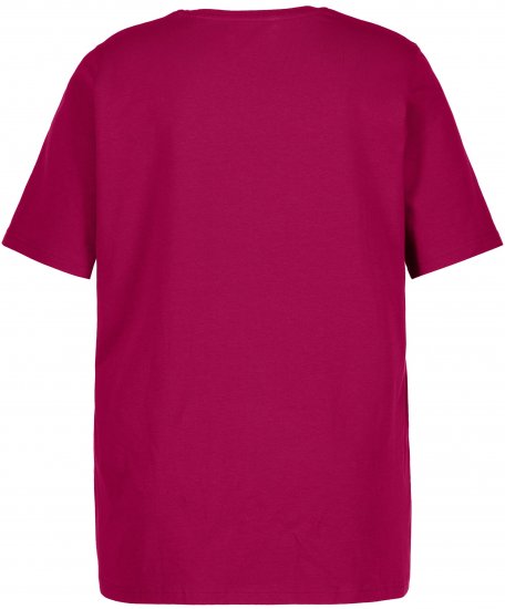 Ulla Popken Essential Round Neck Stretch Tee Magnolia Red - Majice - 