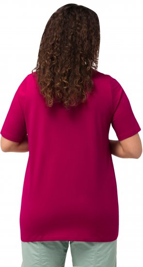 Ulla Popken Essential Round Neck Stretch Tee Magnolia Red - Majice - 