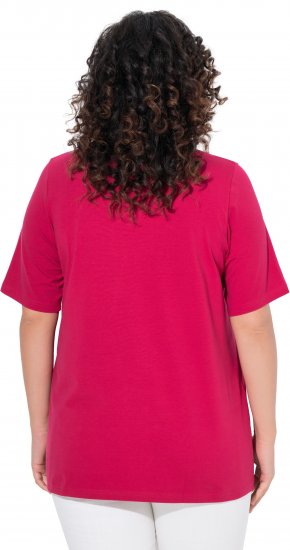 Ulla Popken Essential V-Neck Stretch Tee Dark Raspberry - Majice - 