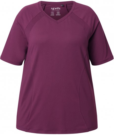 Ulla Popken Quick-Drying Short Sleeve T-Shirt Dark Cherry - Majice - 