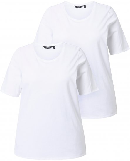 Ulla Popken Scoop Neck Short Sleeve Tee White - Majice - 