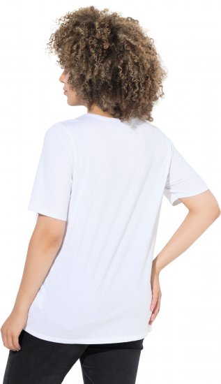 Ulla Popken Scoop Neck Short Sleeve Tee White - Majice - 