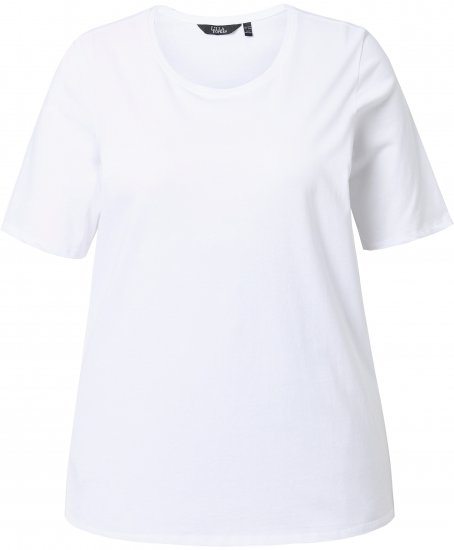 Ulla Popken Scoop Neck Short Sleeve Tee White - Majice - 