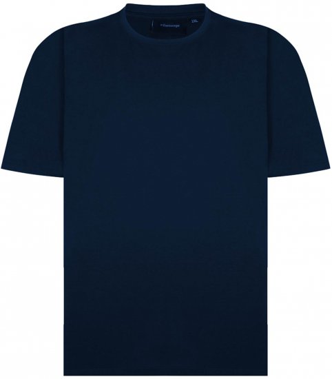Espionage T015 Plain Crew Neck T-Shirt Navy - Majice Kratkih Rukava - Muške Majice Kratkih Rukava Veliki Brojevi 