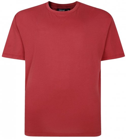 Espionage T015 Plain T-Shirt Ruby - Majice Kratkih Rukava - Muške Majice Kratkih Rukava Veliki Brojevi 