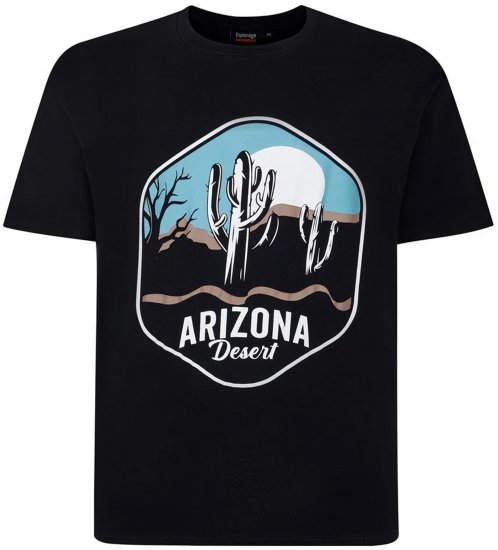 Espionage T421 Arizona T-Shirt Black - Majice Kratkih Rukava - Muške Majice Kratkih Rukava Veliki Brojevi 