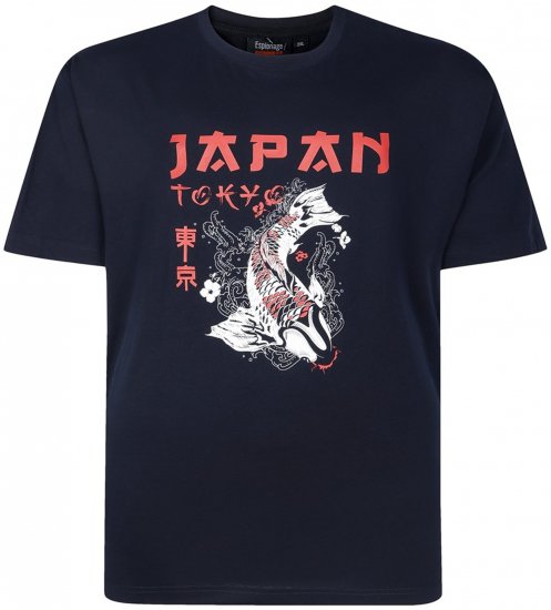 Espionage T437 Japan T-Shirt Black - Majice Kratkih Rukava - Muške Majice Kratkih Rukava Veliki Brojevi 