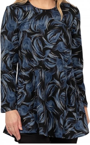 Scandinavian Caramel Swirls Tunic Blue - Tiskana majica za žene - 