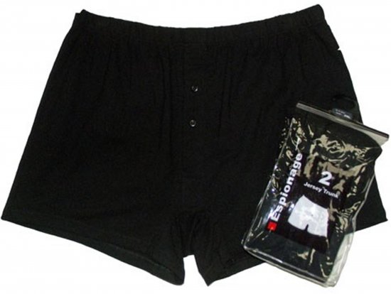Espionage U001 2-Pack Boxershorts Black/White - Bokserice - Muške Bokserice Veliki Brojevi