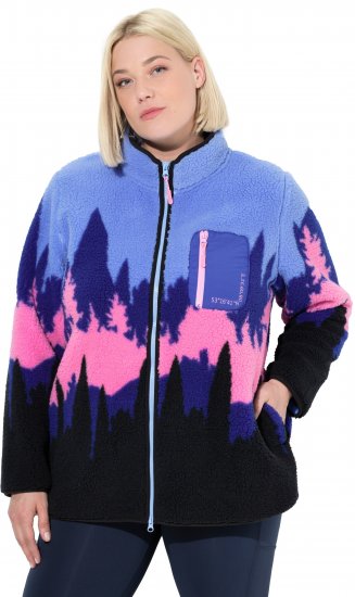 Ulla Popken Alpine Landscape Fleece Jacket Cloud Blue - Puloveri & dukserice - 