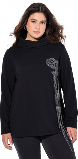 Ulla Popken Ribbon Detail Turtleneck Sweatshirt Black - Puloveri & dukserice - 