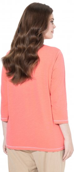 Ulla Popken Make It Amazing 3/4 Sleeve Graphic Tee Coral - Tiskana majica za žene - 