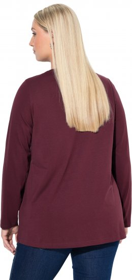 Ulla Popken Fawn Long Sleeve Graphic Tee Plum - Tiskana majica za žene - 