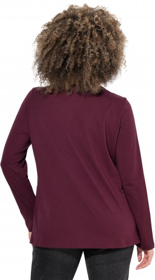 Ulla Popken Holiday Long Sleeve Graphic Tee Plum - Tiskana majica za žene - 