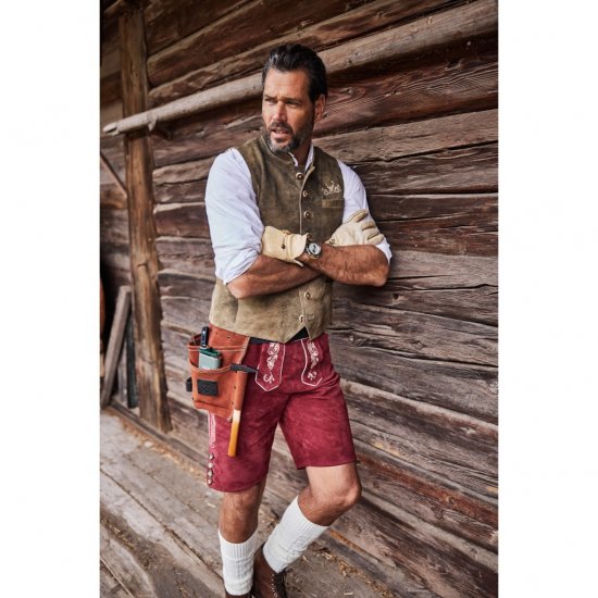 JP1880 Vest Goat Suede Traditional Moss Green - Svečana odjeća - Svečana i blagdanska odjeća – Slavite elegantno i udobno