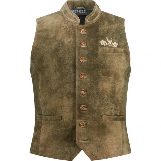 JP1880 Vest Goat Suede Traditional Moss Green - Svečana odjeća - Svečana i blagdanska odjeća – Slavite elegantno i udobno