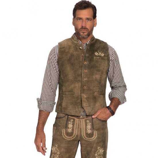 JP1880 Vest Goat Suede Traditional Moss Green - Svečana odjeća - Svečana i blagdanska odjeća – Slavite elegantno i udobno