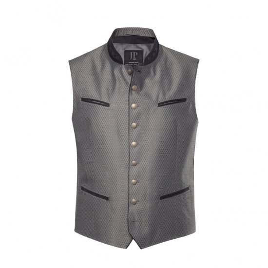 JP1880 Vest Traditional With Embroidery Silver - Jakne - Muške Jakne Veliki Brojevi