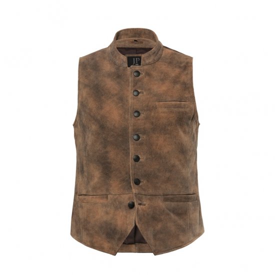 JP1880 Vest Traditional Cowhide Brown - Jakne - Muške Jakne Veliki Brojevi