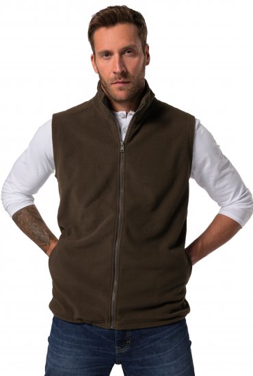 JP1880 Fleece Vest Stand-up Collar Brown - Jakne - Muške Jakne Veliki Brojevi