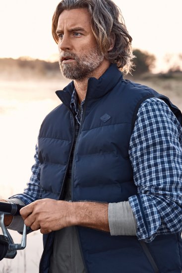 JP1880 Quilted Gilet Stand-up Collar Navy - Jakne - Muške Jakne Veliki Brojevi