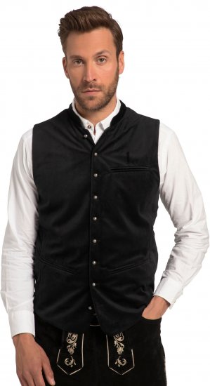 JP1880 Velvet Vest Traditional Black - Sva odjeća - Veliki Brojevi Odjeće