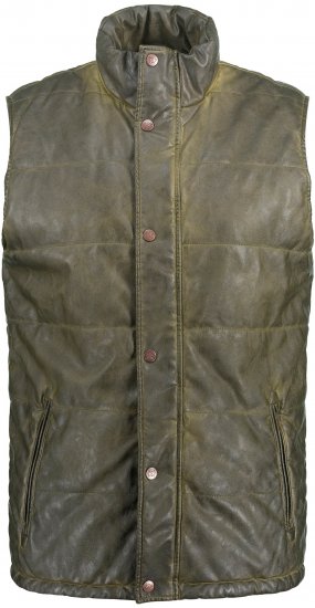 JP1880 Quilted Gilet Vintage Leather Green - Jakne - Muške Jakne Veliki Brojevi