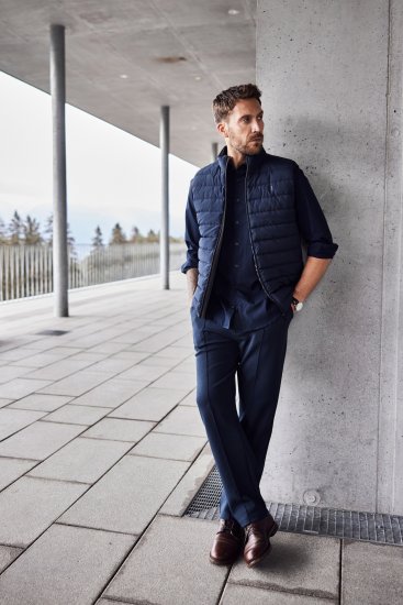 JP1880 Quilted Vest Techno Down Padding Navy - Jakne - Muške Jakne Veliki Brojevi