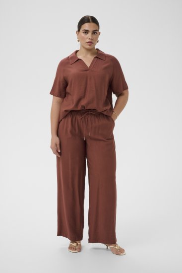 Kaffe Curve Emilia Wide Pants Henna Brown - Hlače - 