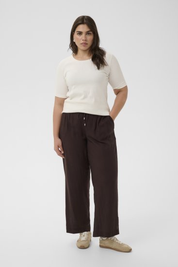 Kaffe Curve Mille Wide Pants Coffee Brown - Hlače od tkanine - 