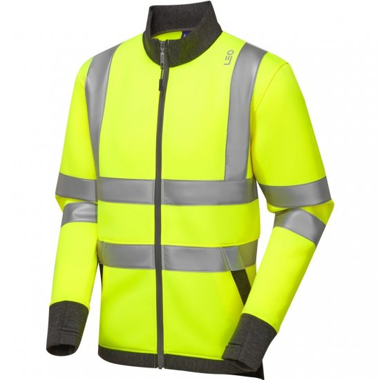 Leo Arganite Ecoviz Zipped Sweatshirt Hi-Vis Yellow - Radna odjeća - Radna Odjeća Veliki Brojevi