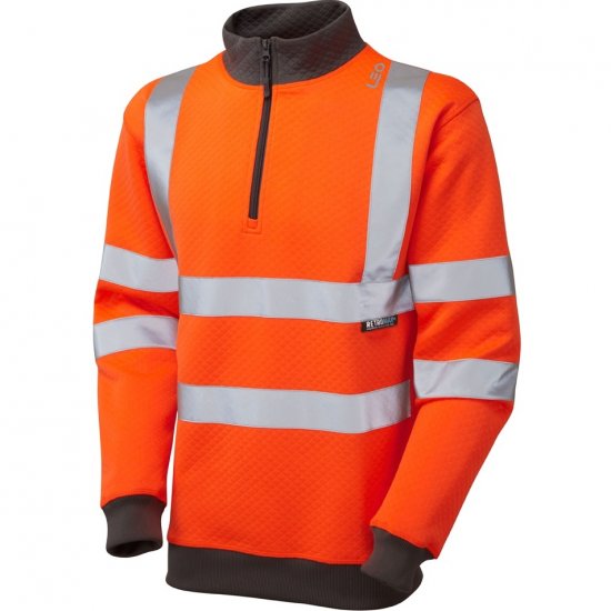 Leo Brynsworthy Ecoviz 1/4 Zip Sweatshirt Hi-Vis Orange - Radna odjeća - Radna Odjeća Veliki Brojevi