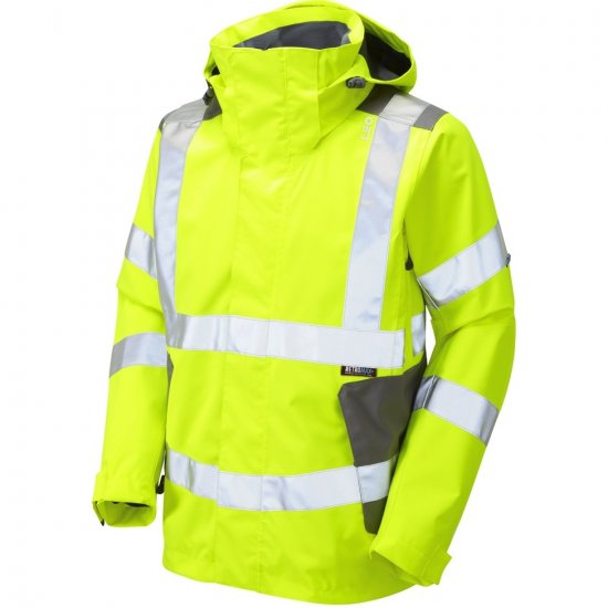 Leo Exmoor Ecoviz 10K Performance+ Breathable Jacket Hi-Vis Yellow - Radna odjeća - Radna Odjeća Veliki Brojevi