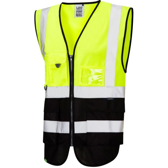 Leo Lynton Ecoviz Superior Waistcoat Hi-Vis Yellow/Black - Radna odjeća - Radna Odjeća Veliki Brojevi