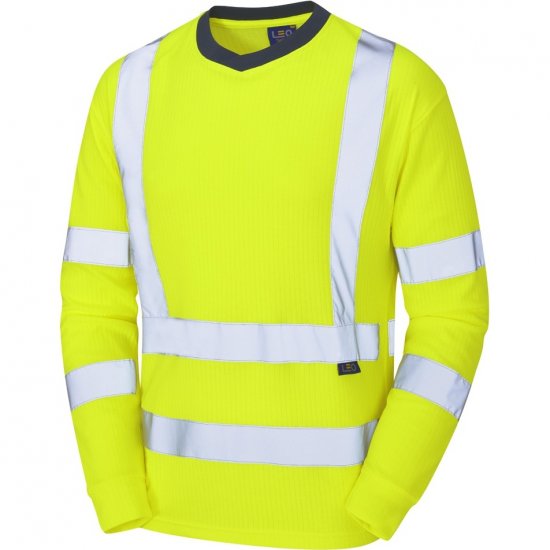 Leo Riverton Ecoviz Comfort Sleeved T-Shirt Hi-Vis Yellow - Radna odjeća - Radna Odjeća Veliki Brojevi