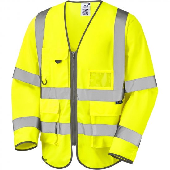 Leo Wrafton Ecoviz Superior Sleeved Waistcoat Hi-Vis Yellow - Radna odjeća - Radna Odjeća Veliki Brojevi