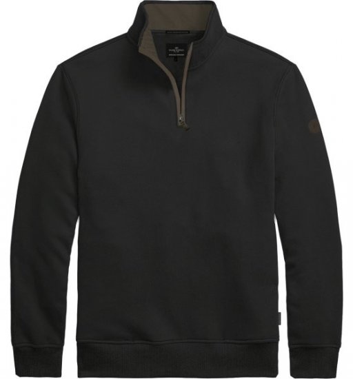 Double Outfitters MTOP-1163 Dukserica s kratkim patentnim zatvaračem Crna - Puloveri & dukserice - Muške Puloveri & dukserice veliki brojevi