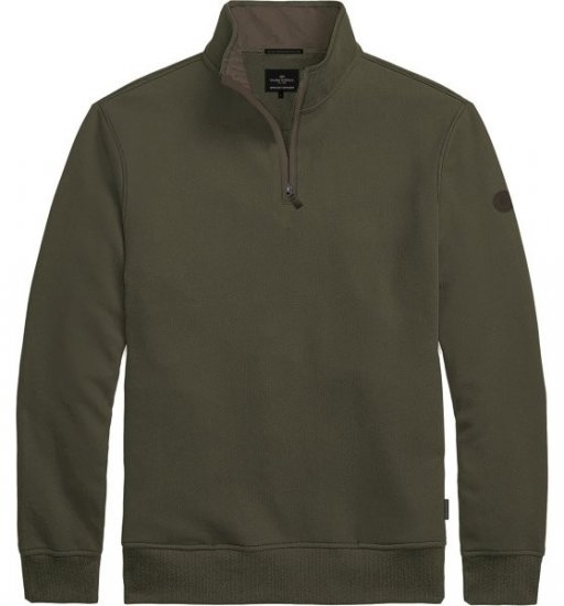 Double Outfitters MTOP-1163 Dukserica s kratkim patentnim zatvaračem Kaki - Puloveri & dukserice - Muške Puloveri & dukserice veliki brojevi
