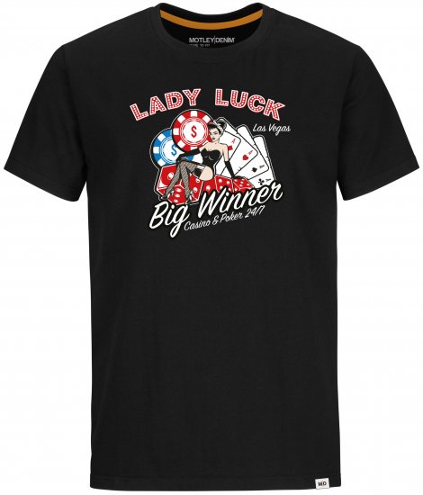 Motley Denim T-shirt Newark Black - Majice Kratkih Rukava - Muške Majice Kratkih Rukava Veliki Brojevi 