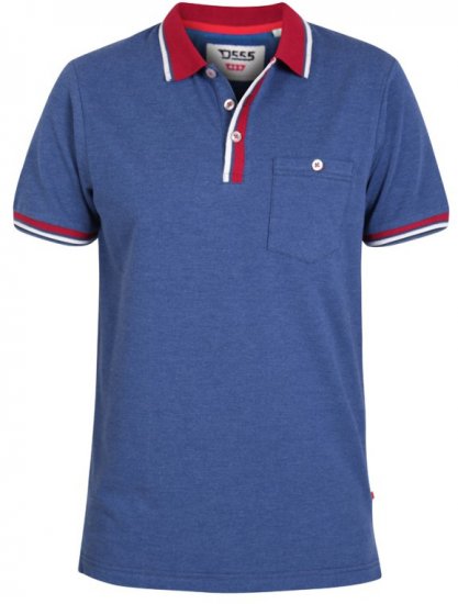 D555 Nigel Polo Denim Blue - Polo majice - Muške Polo Majice Veliki Brojevi
