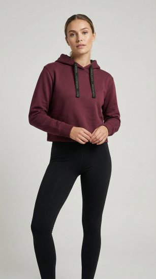 Nora Mikken KAMILLA Cropped Hoodie Burgundy - ODJEĆA ZA ŽENE XS-XXL - 